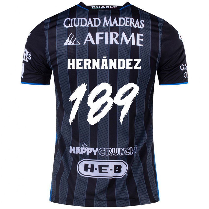 Bambino Maglia Sebastián Hernández #189 Bianco Nero Kit Gara Away 2024/25 Maglietta