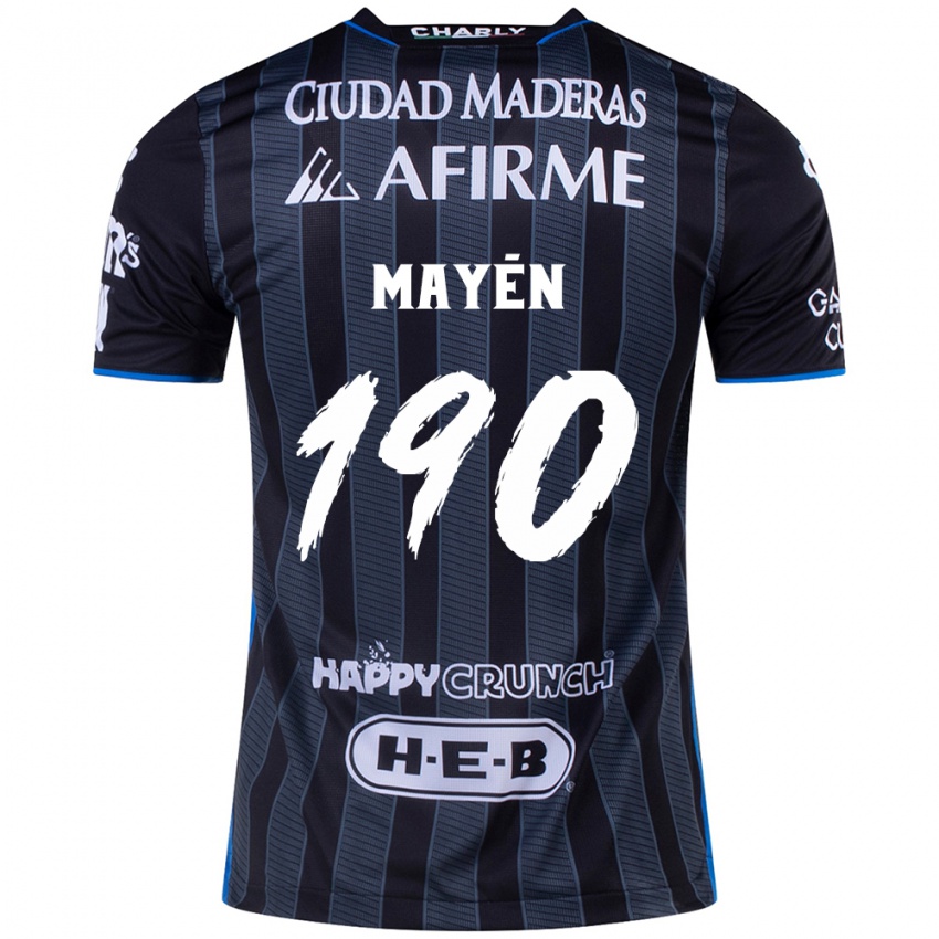 Bambino Maglia Eduardo Mayén #190 Bianco Nero Kit Gara Away 2024/25 Maglietta