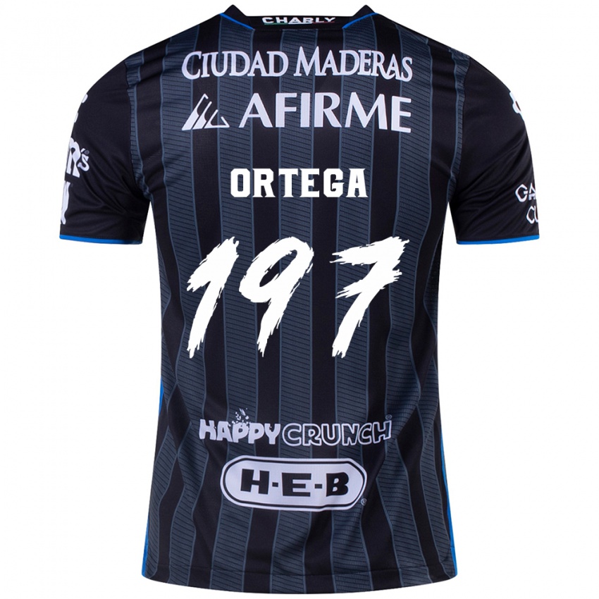 Bambino Maglia Javier Ortega #197 Bianco Nero Kit Gara Away 2024/25 Maglietta