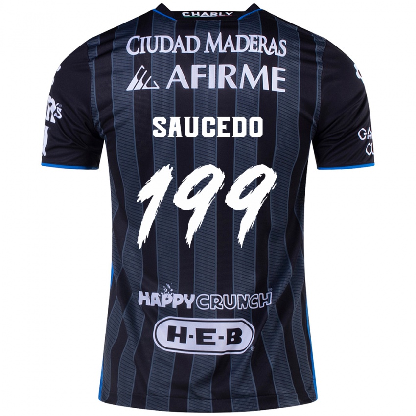 Bambino Maglia Christian Saucedo #199 Bianco Nero Kit Gara Away 2024/25 Maglietta