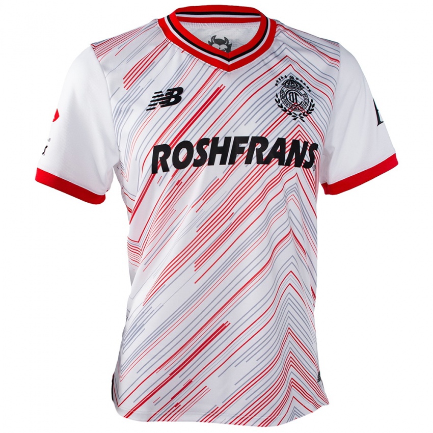 Bambino Maglia Braian Samudio #0 Bianco Rosso Kit Gara Away 2024/25 Maglietta