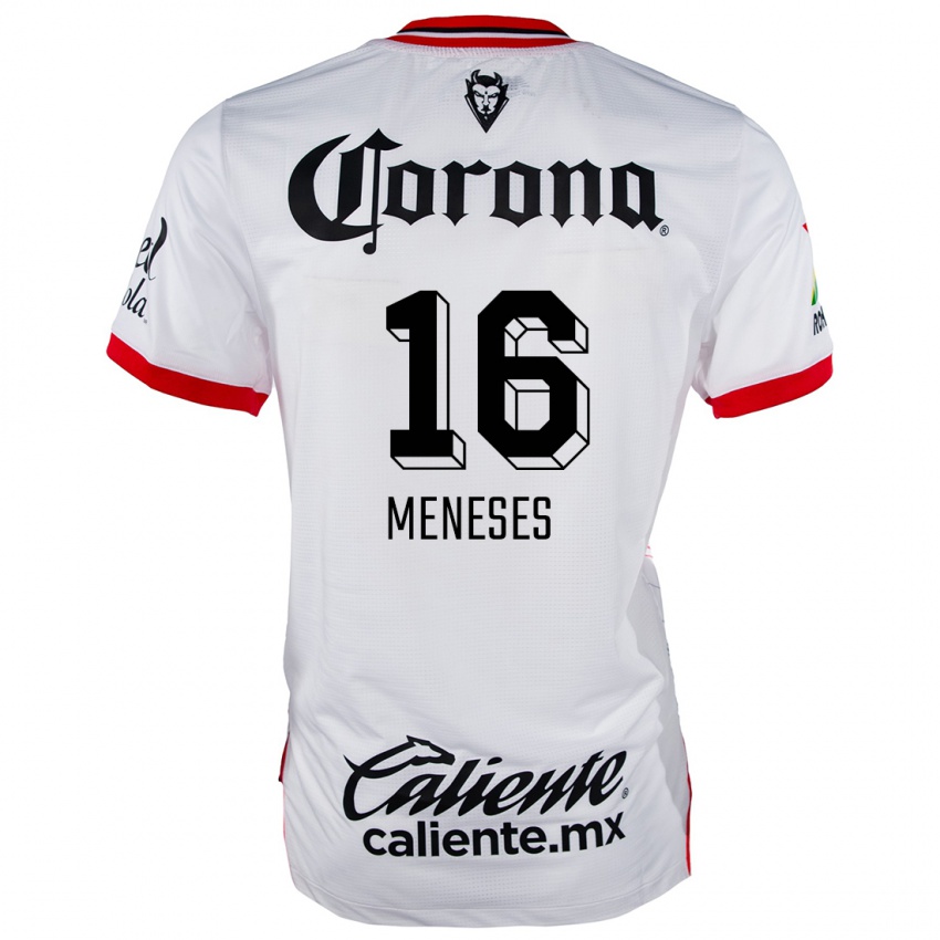 Bambino Maglia Jean Meneses #16 Bianco Rosso Kit Gara Away 2024/25 Maglietta