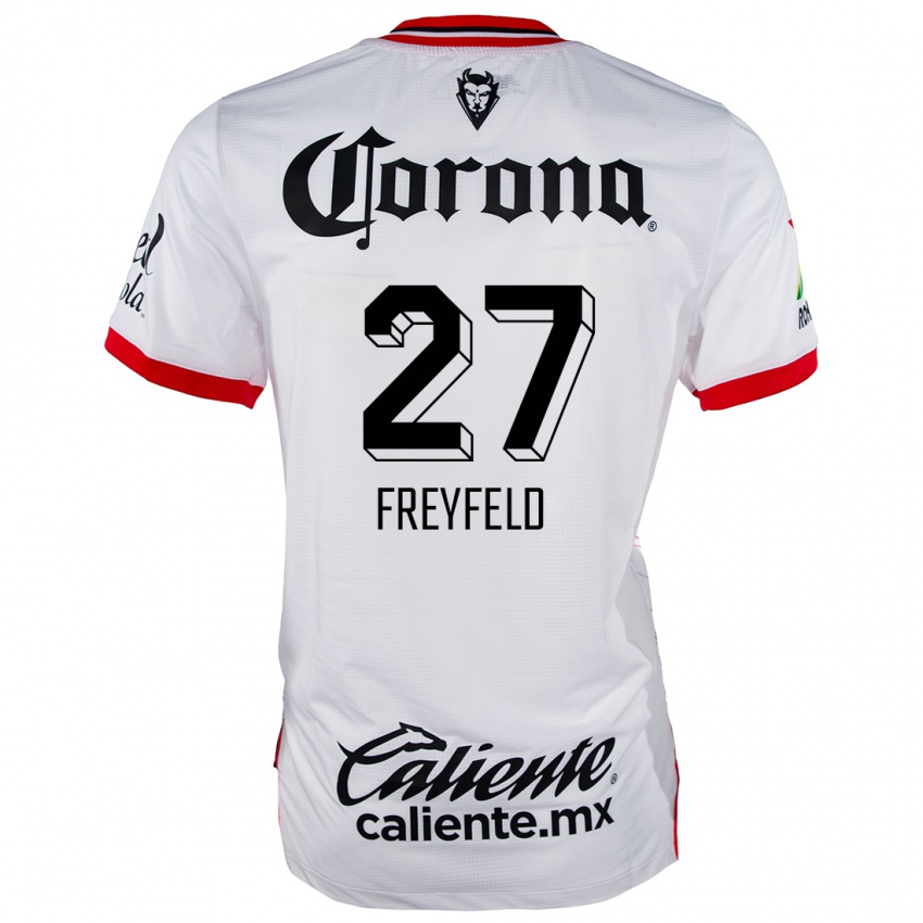 Bambino Maglia Emiliano Freyfeld #27 Bianco Rosso Kit Gara Away 2024/25 Maglietta