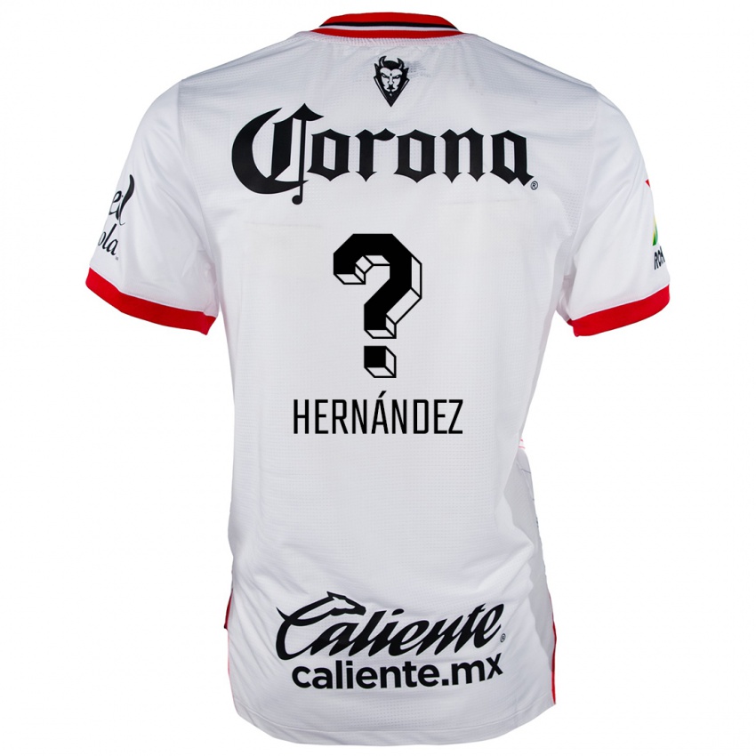 Bambino Maglia Francisco Hernández #0 Bianco Rosso Kit Gara Away 2024/25 Maglietta