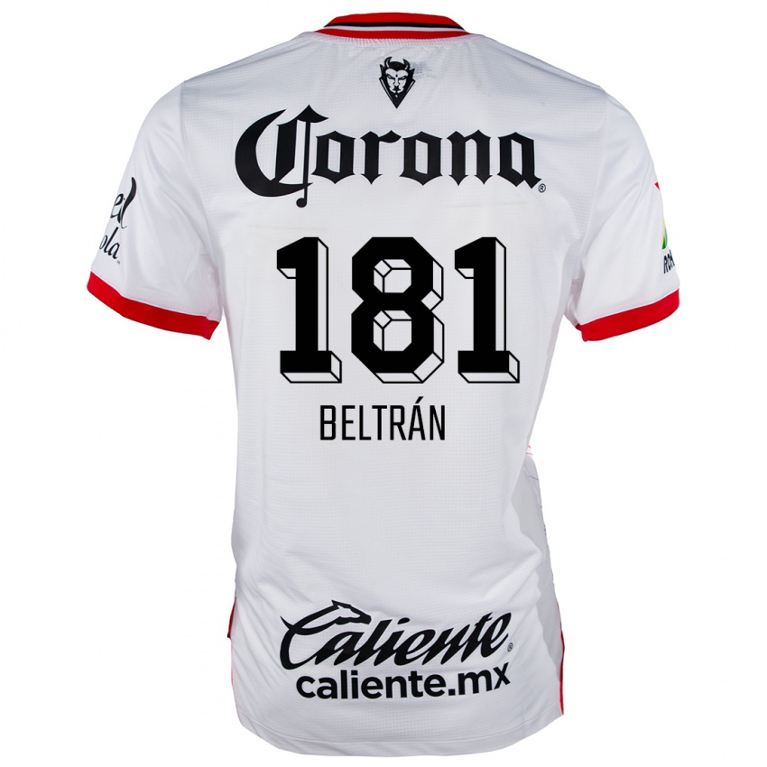 Bambino Maglia Ronaldo Beltrán #181 Bianco Rosso Kit Gara Away 2024/25 Maglietta