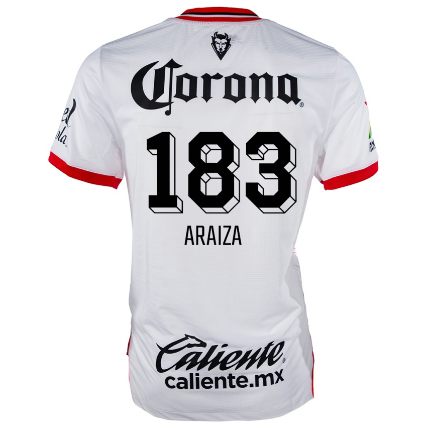 Bambino Maglia Daniel Araiza #183 Bianco Rosso Kit Gara Away 2024/25 Maglietta