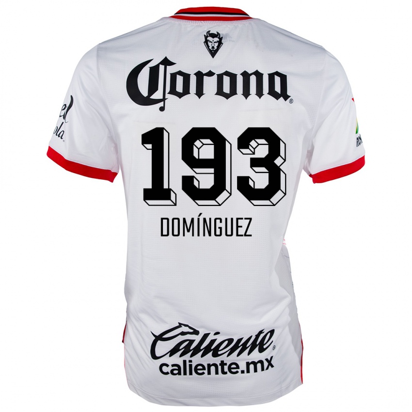 Bambino Maglia Iker Domínguez #193 Bianco Rosso Kit Gara Away 2024/25 Maglietta