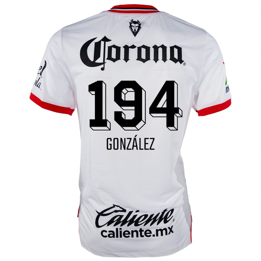 Bambino Maglia Cristopher González #194 Bianco Rosso Kit Gara Away 2024/25 Maglietta