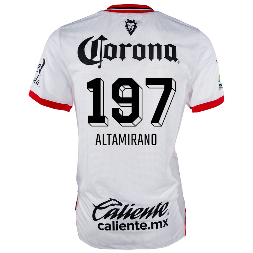 Bambino Maglia Óscar Altamirano #197 Bianco Rosso Kit Gara Away 2024/25 Maglietta