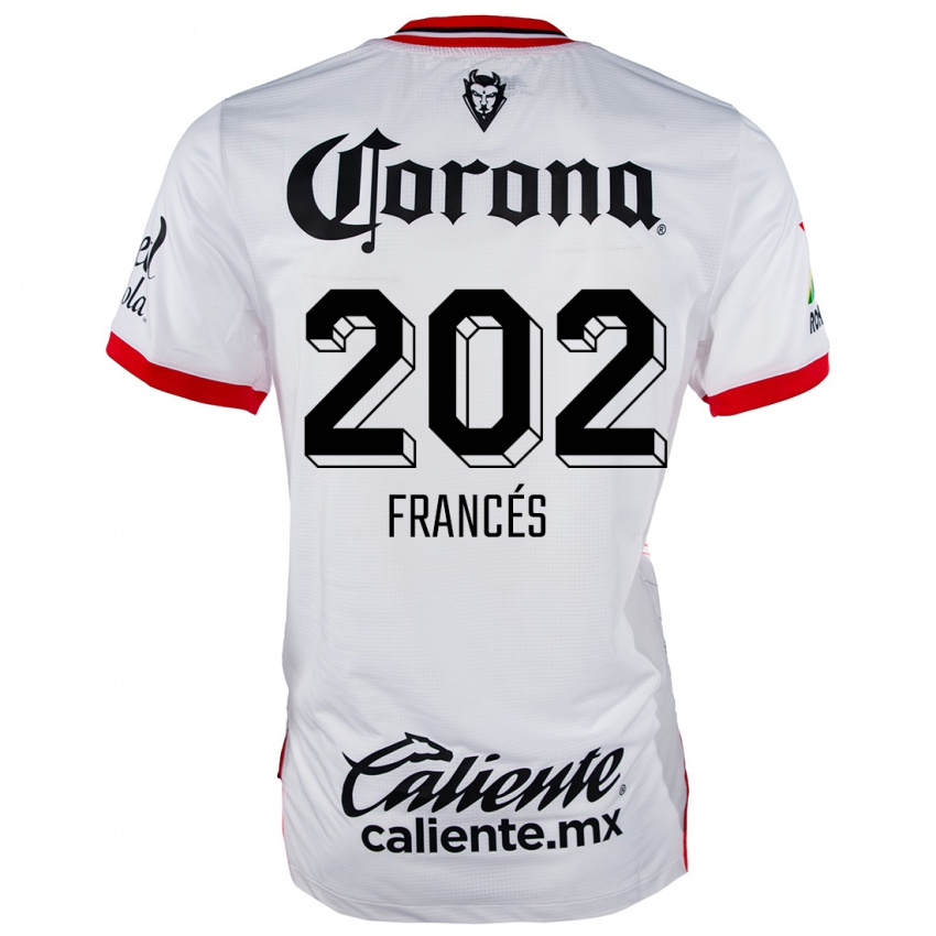 Bambino Maglia Lenin Francés #202 Bianco Rosso Kit Gara Away 2024/25 Maglietta