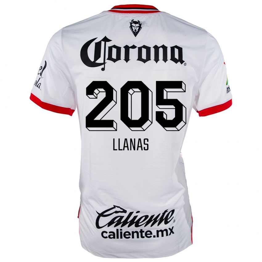 Bambino Maglia Emmanuel Llanas #205 Bianco Rosso Kit Gara Away 2024/25 Maglietta