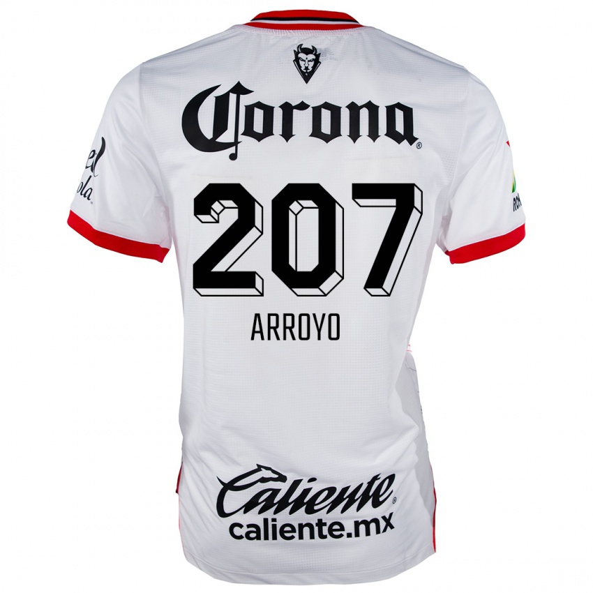 Bambino Maglia José Arroyo #207 Bianco Rosso Kit Gara Away 2024/25 Maglietta