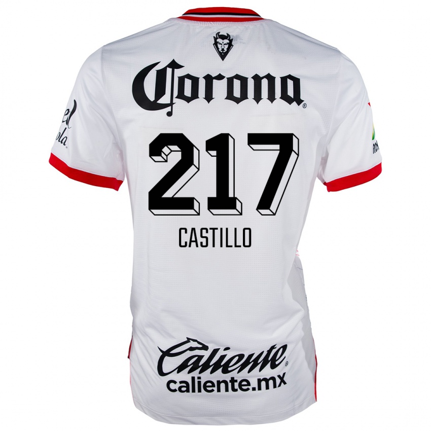 Bambino Maglia Klever Castillo #217 Bianco Rosso Kit Gara Away 2024/25 Maglietta