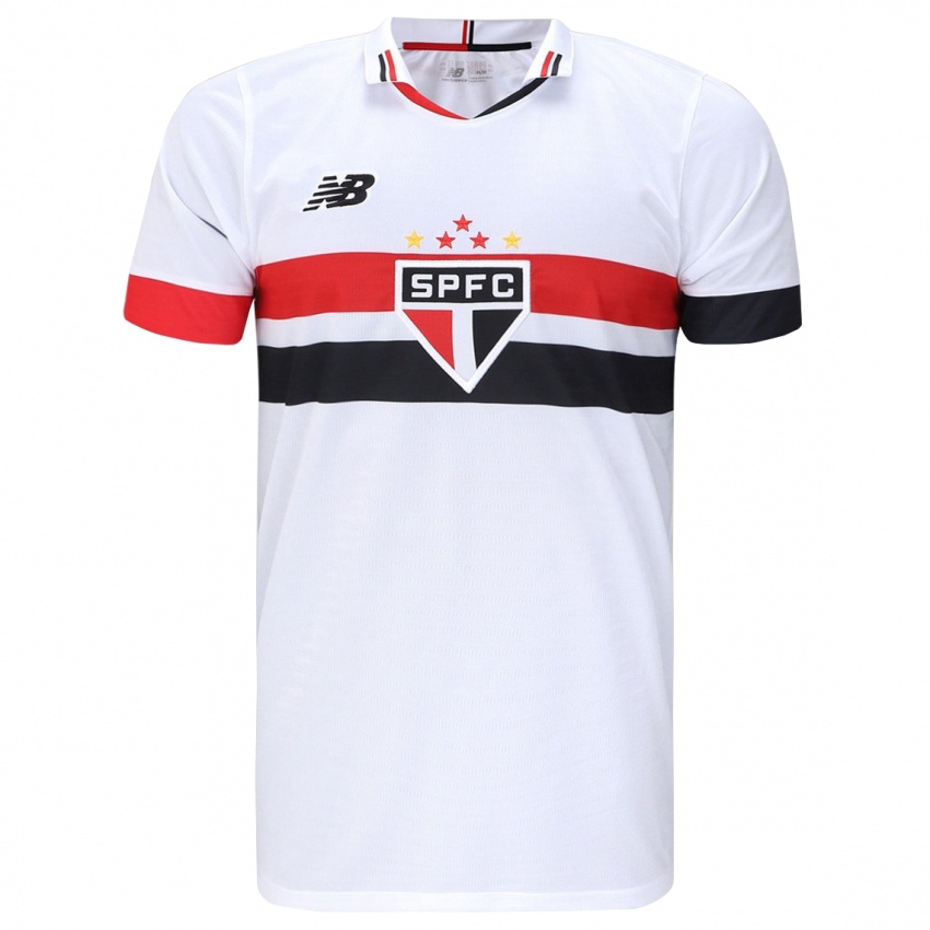 Uomo Maglia Cauã Lucca #0 Bianco Rosso Nero Kit Gara Home 2024/25 Maglietta