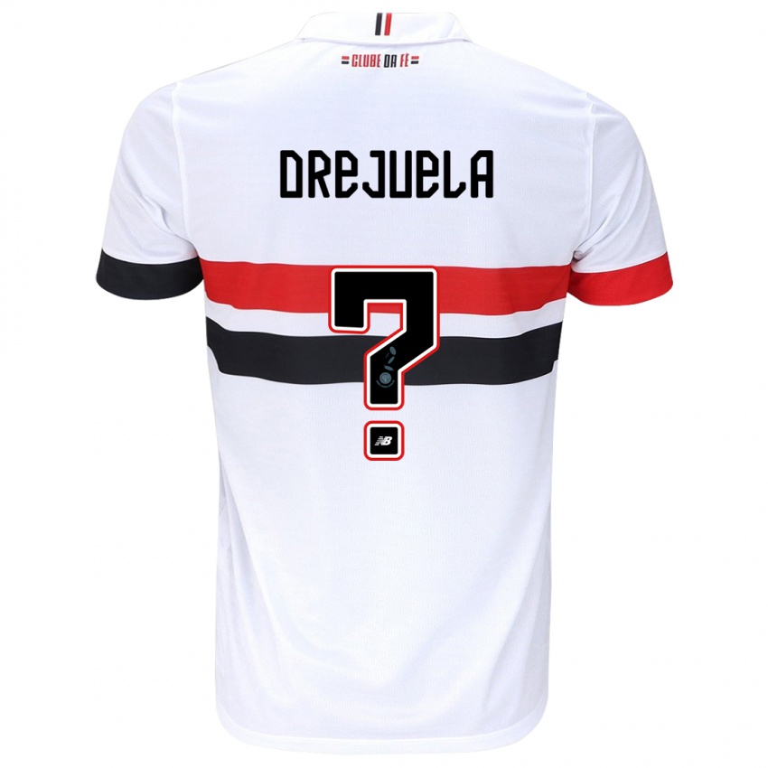 Uomo Maglia Luis Orejuela #0 Bianco Rosso Nero Kit Gara Home 2024/25 Maglietta