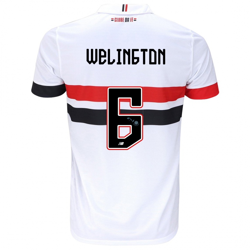 Uomo Maglia Welington #6 Bianco Rosso Nero Kit Gara Home 2024/25 Maglietta