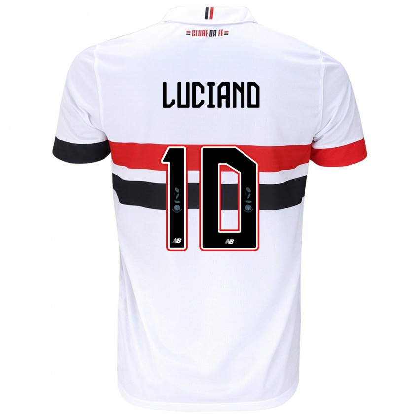 Uomo Maglia Luciano #10 Bianco Rosso Nero Kit Gara Home 2024/25 Maglietta