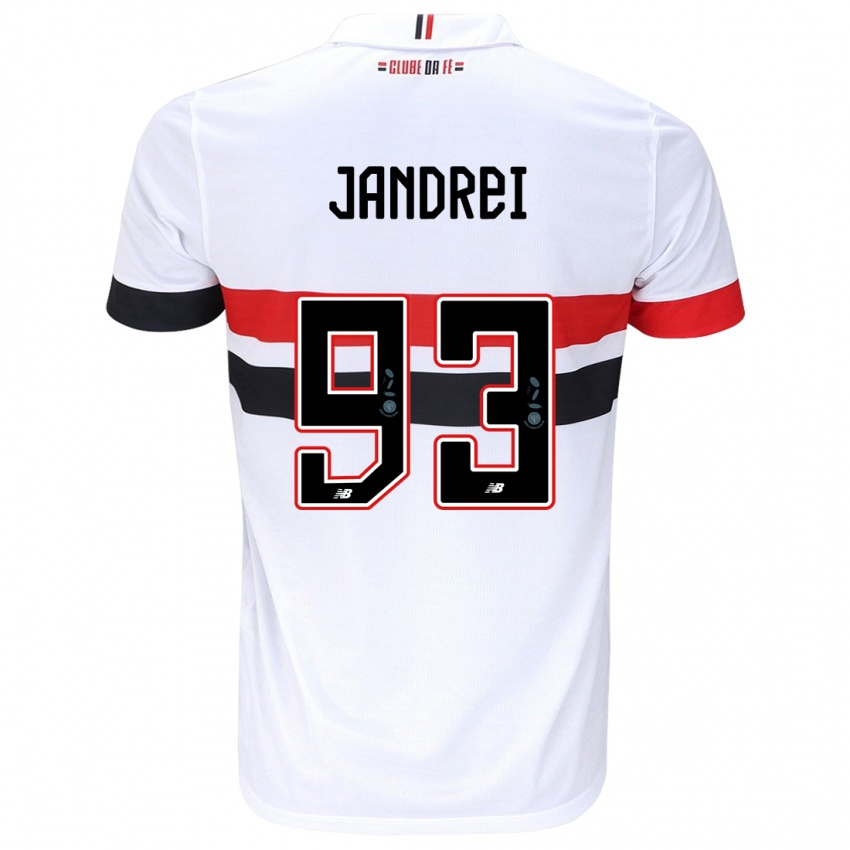 Uomo Maglia Jandrei #93 Bianco Rosso Nero Kit Gara Home 2024/25 Maglietta