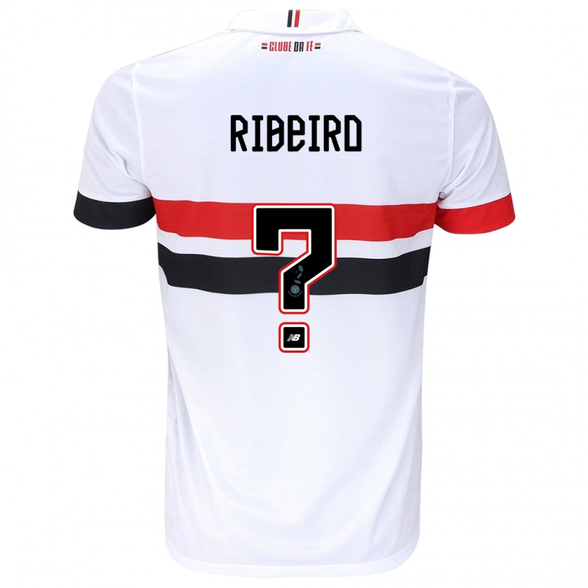 Uomo Maglia Thiago Ribeiro #0 Bianco Rosso Nero Kit Gara Home 2024/25 Maglietta