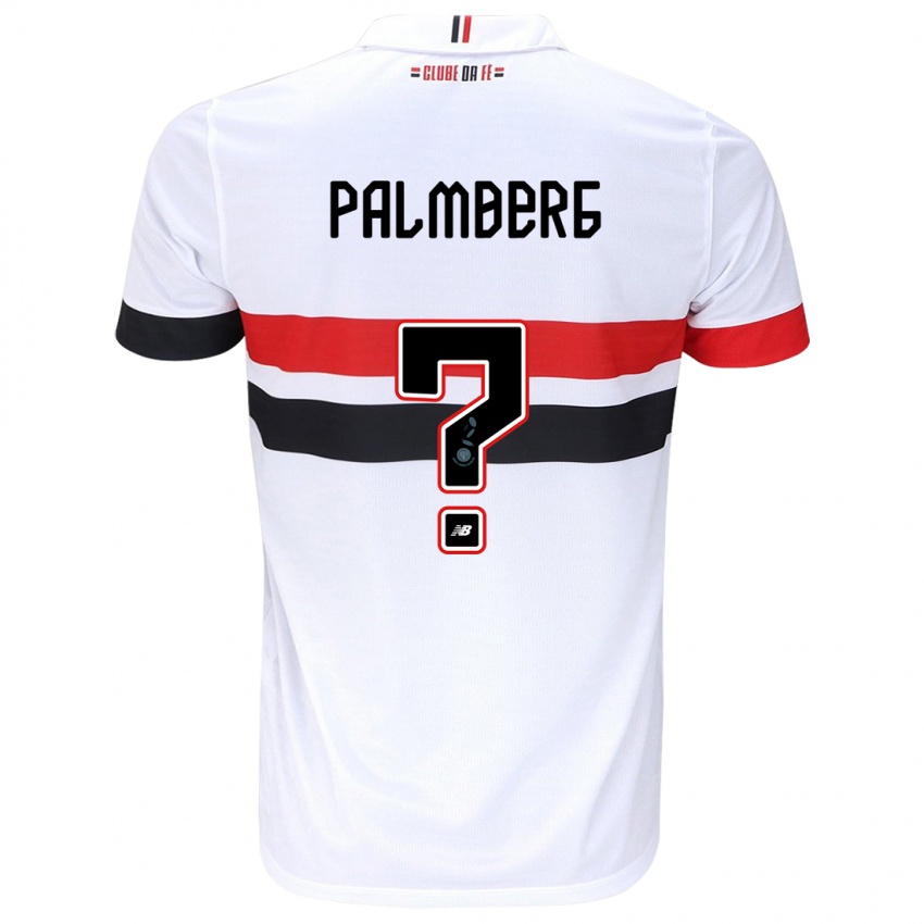 Uomo Maglia Palmberg #0 Bianco Rosso Nero Kit Gara Home 2024/25 Maglietta