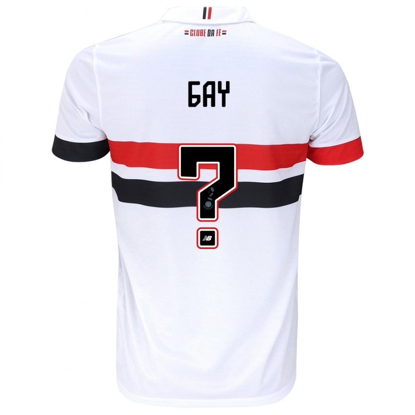 Uomo Maglia Ganael Gay #0 Bianco Rosso Nero Kit Gara Home 2024/25 Maglietta