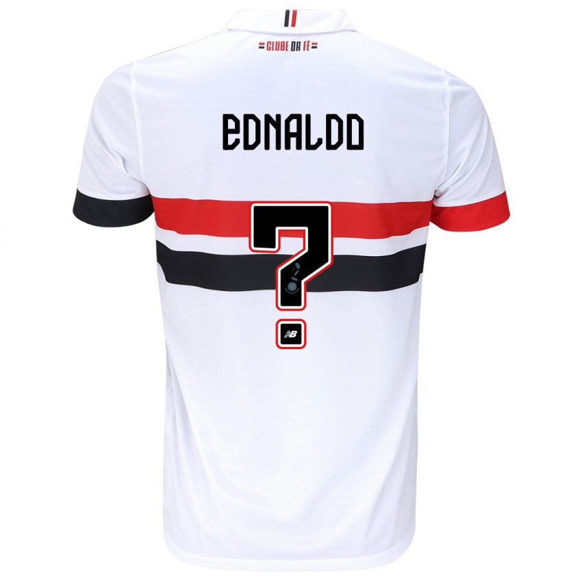 Uomo Maglia José Ednaldo #0 Bianco Rosso Nero Kit Gara Home 2024/25 Maglietta