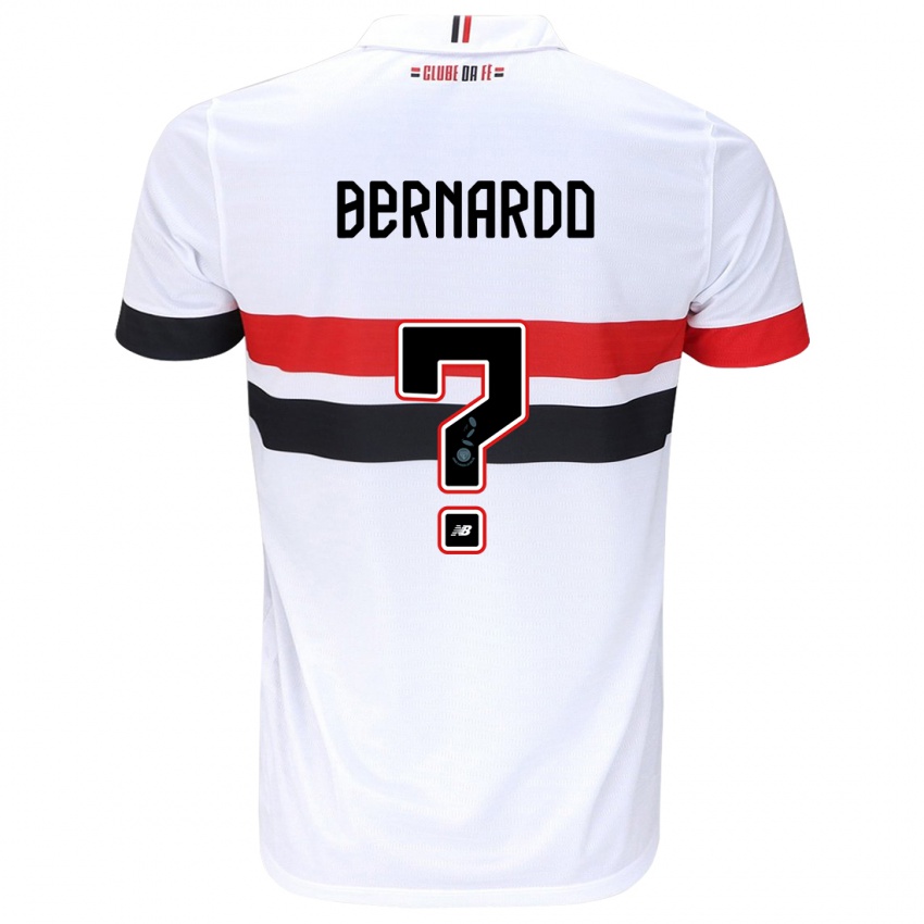 Uomo Maglia Bernardo #0 Bianco Rosso Nero Kit Gara Home 2024/25 Maglietta