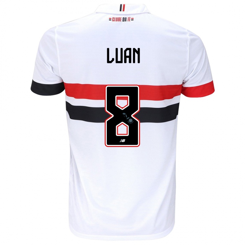 Uomo Maglia Luan #8 Bianco Rosso Nero Kit Gara Home 2024/25 Maglietta