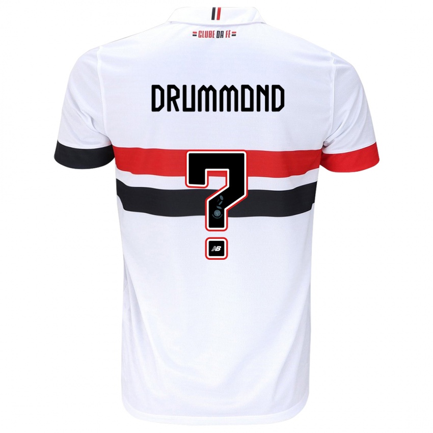 Uomo Maglia Lucca Drummond #0 Bianco Rosso Nero Kit Gara Home 2024/25 Maglietta