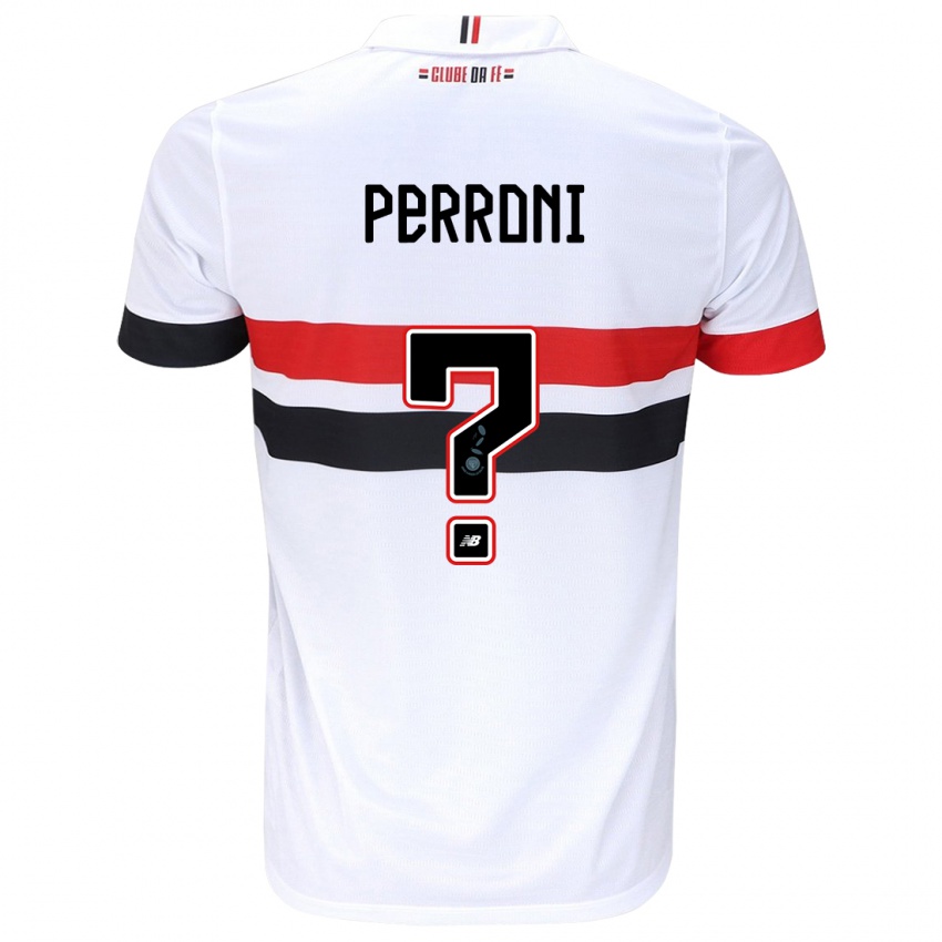 Uomo Maglia Enzo Perroni #0 Bianco Rosso Nero Kit Gara Home 2024/25 Maglietta