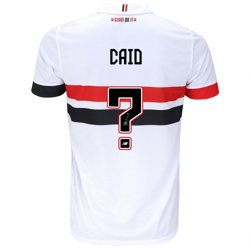 Uomo Maglia Caio #0 Bianco Rosso Nero Kit Gara Home 2024/25 Maglietta