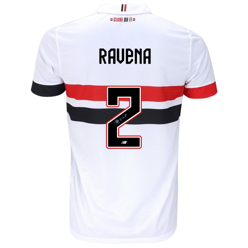 Uomo Maglia Ravena #2 Bianco Rosso Nero Kit Gara Home 2024/25 Maglietta