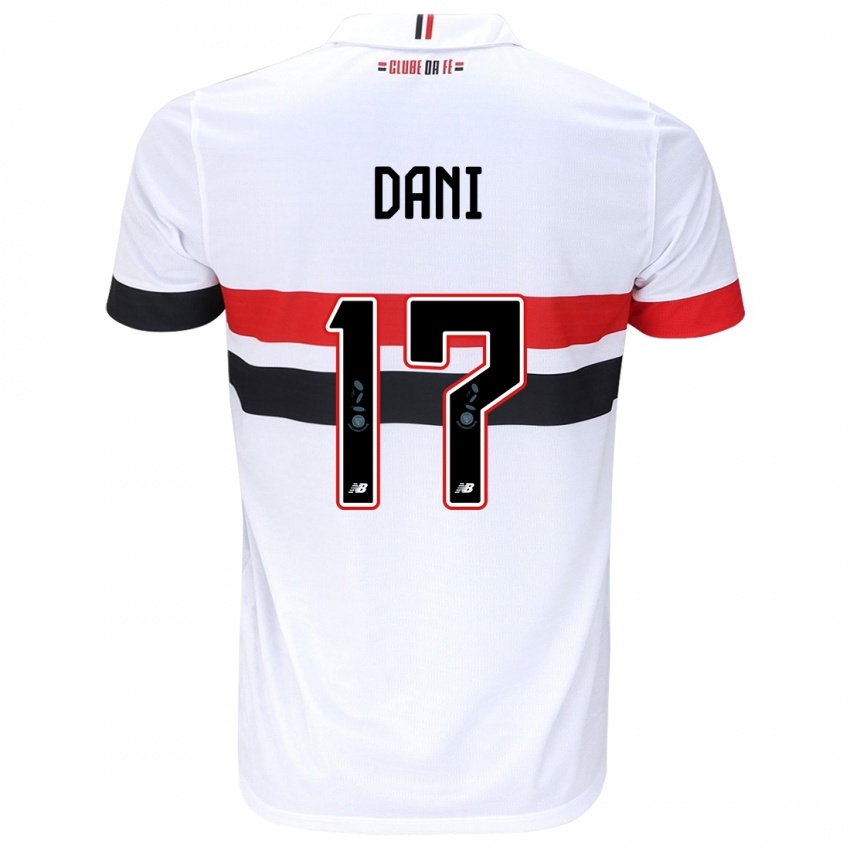 Uomo Maglia Dani #17 Bianco Rosso Nero Kit Gara Home 2024/25 Maglietta