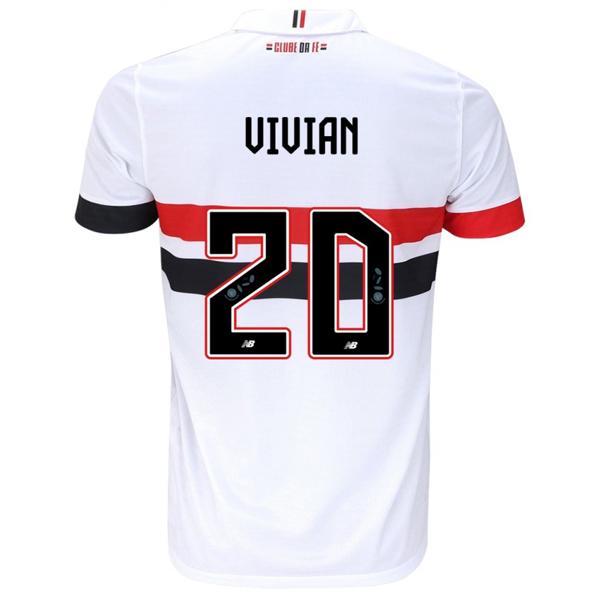 Uomo Maglia Vivian #20 Bianco Rosso Nero Kit Gara Home 2024/25 Maglietta