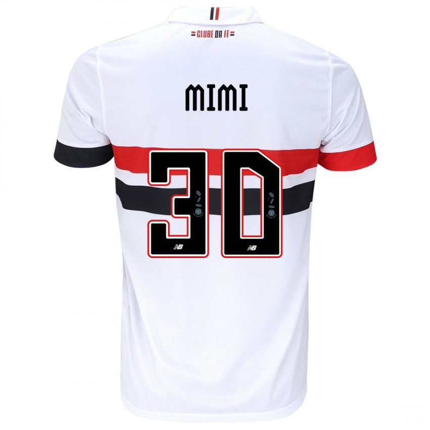 Uomo Maglia Mimi #30 Bianco Rosso Nero Kit Gara Home 2024/25 Maglietta