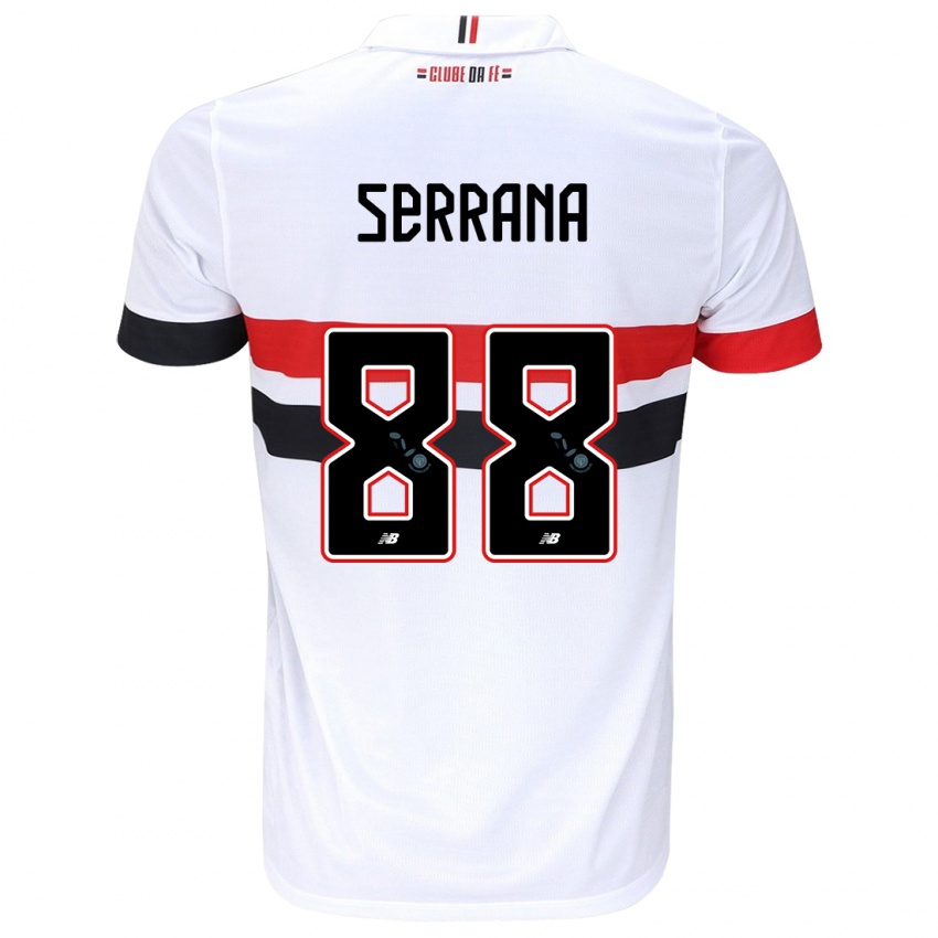 Uomo Maglia Serrana #88 Bianco Rosso Nero Kit Gara Home 2024/25 Maglietta