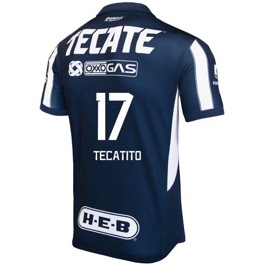 Uomo Maglia Tecatito #17 Blu Rosso Bianco Kit Gara Home 2024/25 Maglietta