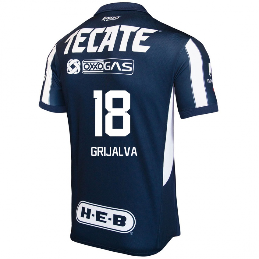 Uomo Maglia Axel Grijalva #18 Blu Rosso Bianco Kit Gara Home 2024/25 Maglietta