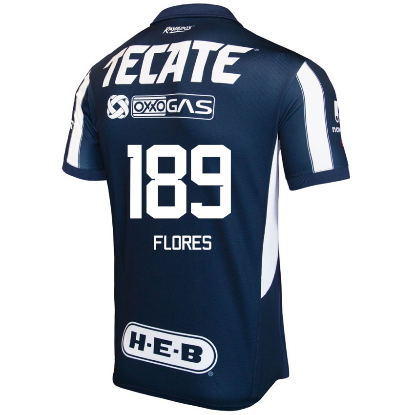 Uomo Maglia Yael Flores #189 Blu Rosso Bianco Kit Gara Home 2024/25 Maglietta