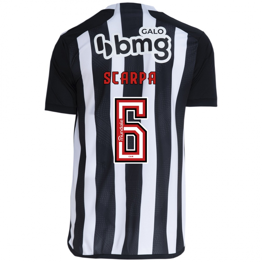 Uomo Maglia Gustavo Scarpa #6 Bianco Nero Kit Gara Home 2024/25 Maglietta