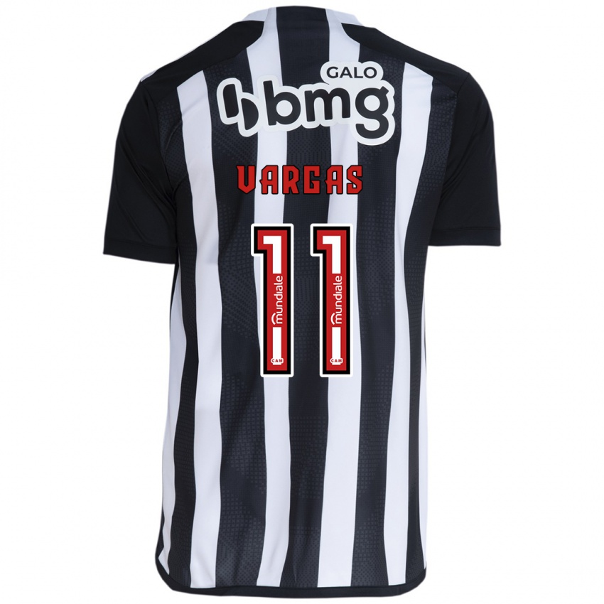 Uomo Maglia Eduardo Vargas #11 Bianco Nero Kit Gara Home 2024/25 Maglietta