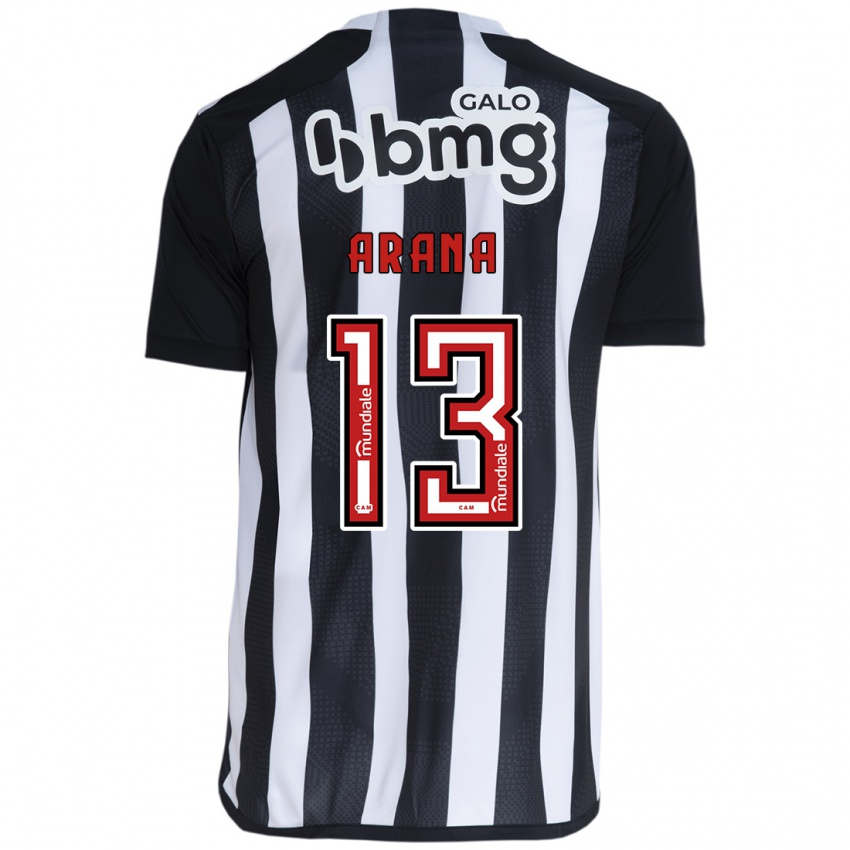 Uomo Maglia Guilherme Arana #13 Bianco Nero Kit Gara Home 2024/25 Maglietta