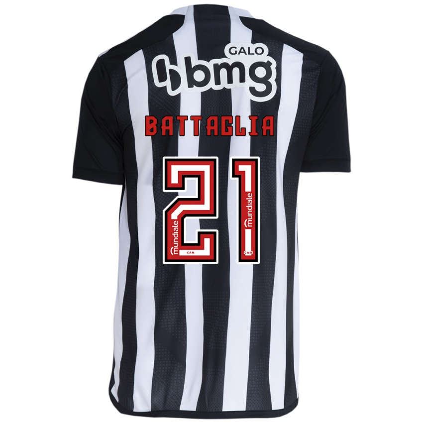 Uomo Maglia Rodrigo Battaglia #21 Bianco Nero Kit Gara Home 2024/25 Maglietta