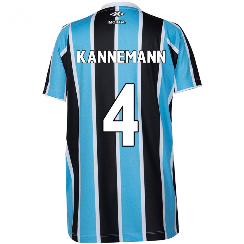 Uomo Maglia Walter Kannemann #4 Blu Nero Bianco Kit Gara Home 2024/25 Maglietta