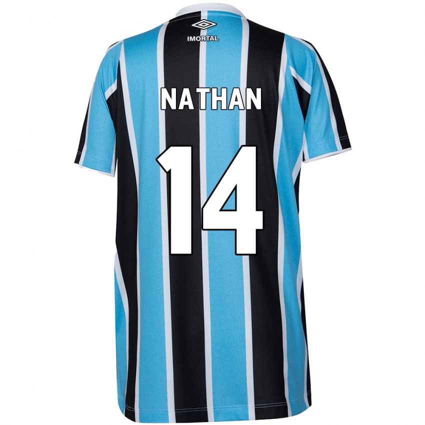 Uomo Maglia Nathan #14 Blu Nero Bianco Kit Gara Home 2024/25 Maglietta