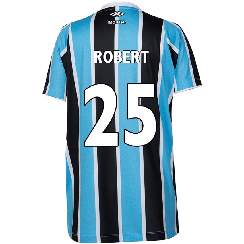 Uomo Maglia Jhonata Robert #25 Blu Nero Bianco Kit Gara Home 2024/25 Maglietta