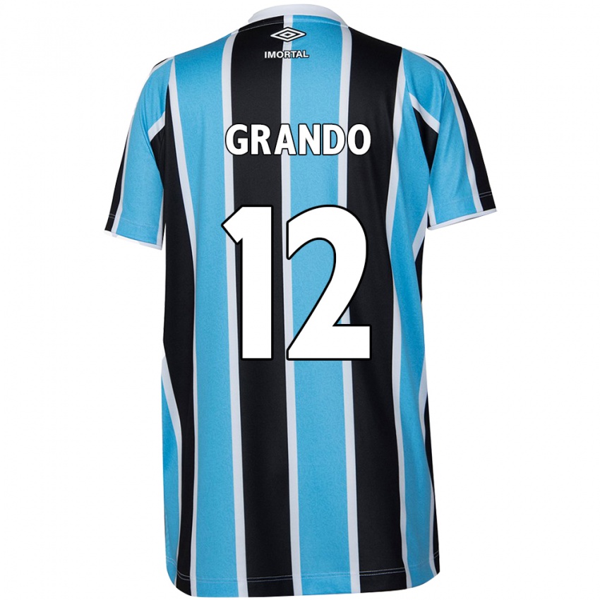 Uomo Maglia Gabriel Grando #12 Blu Nero Bianco Kit Gara Home 2024/25 Maglietta