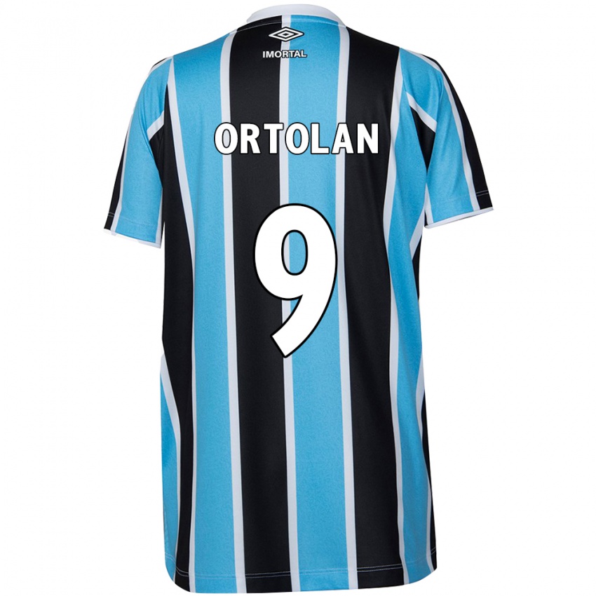 Uomo Maglia Dani Ortolan #9 Blu Nero Bianco Kit Gara Home 2024/25 Maglietta