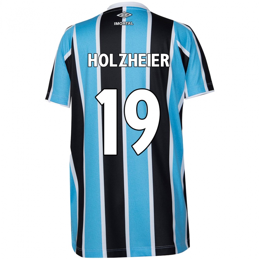 Uomo Maglia Agostina Holzheier #19 Blu Nero Bianco Kit Gara Home 2024/25 Maglietta