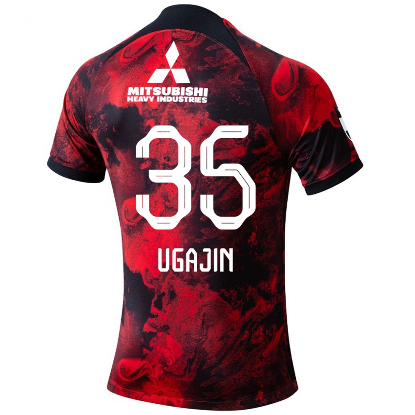 Uomo Maglia Tomoya Ugajin #35 Rosso Nero Kit Gara Home 2024/25 Maglietta